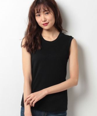 【SALE（三越）】＜ローズティアラL＞ 大きいサイズ ノースリーブスムースカットソー クロ 【三越・伊勢丹/公式】