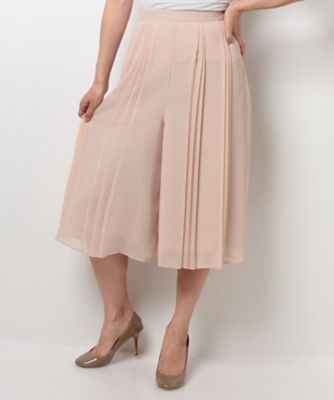 【SALE（三越）】＜ローズティアラ＞ ランダムプリーツシフォンワイドパンツ ピンク 【三越・伊勢丹/公式】