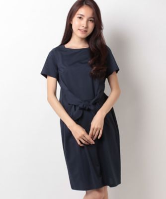 【SALE（三越）】＜ローズティアラ＞ ウエストリボン使いハイゲージストライプワンピース パイングリーン 【三越・伊勢丹/公式】