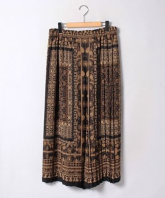 ＜レリアン プラスハウス＞ 大きいサイズ 【セットアップ対応商品】総柄ワイドパンツ コゲチャ 【三越・伊勢丹/公式】