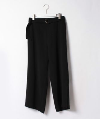 ＜ローズティアラL＞ 大きいサイズ 【セットアップ対応商品】ウエストベルト付きワイドパンツ クロ 【三越・伊勢丹/公式】