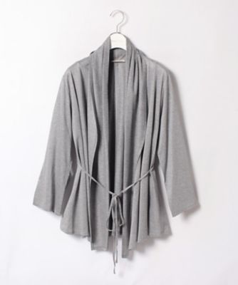 【SALE（三越）】＜ローズティアラL＞ 大きいサイズ 着流し風カットソーカーディガン グレー 【三越・伊勢丹/公式】