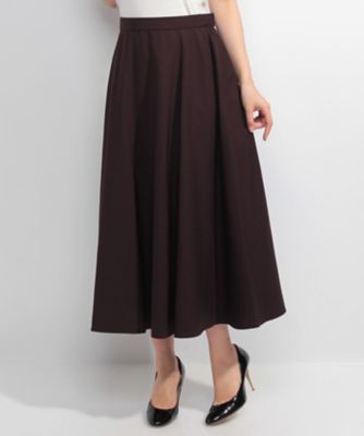 ＜レリアン/Leilian＞ バックシャーリングミディレングススカート ワイン 【三越・伊勢丹/公式】