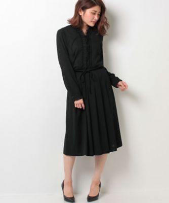 ＜レリアン/Leilian＞ ドット柄ブラウスxプリーツタックスカートセット クロ 【三越・伊勢丹/公式】