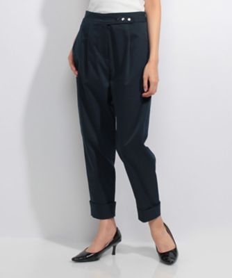 ＜レリアン/Leilian＞ 3つボタンクロップドパンツ ネービーブルー 【三越・伊勢丹/公式】