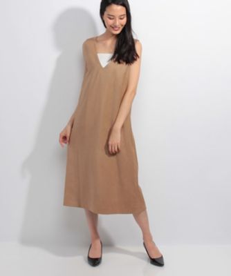 ＜レリアン/Leilian＞ Vネックジャンパ-スカ-ト チャイロ 【三越・伊勢丹/公式】