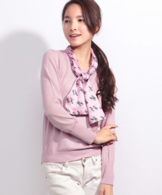 ＜OLD ENGLAND＞ テンセルウールコンビプルオーバー ピンク 【三越・伊勢丹/公式】