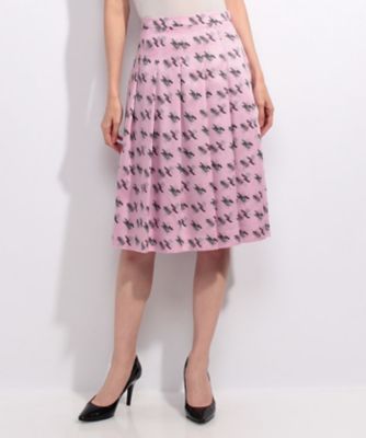 ＜OLD ENGLAND＞ 【セットアップ対応商品】ジオメトリックプリントスカート ピンク 【三越・伊勢丹/公式】