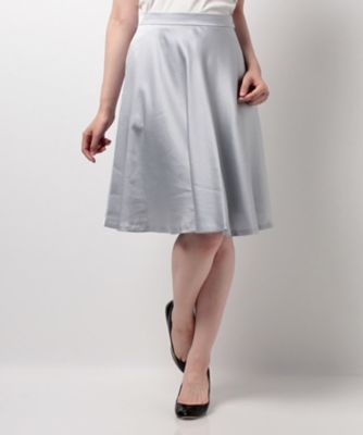 ＜ELISA＞ ソアパールサテンスカート ライトグレー 【三越・伊勢丹/公式】