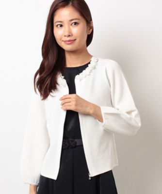 ＜ELISA＞ ハイツイストレーヨンストレッチカーディガン アイボリー 【三越・伊勢丹/公式】