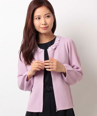 ＜ELISA＞ ハイツイストレーヨンストレッチカーディガン ピンク 【三越・伊勢丹/公式】