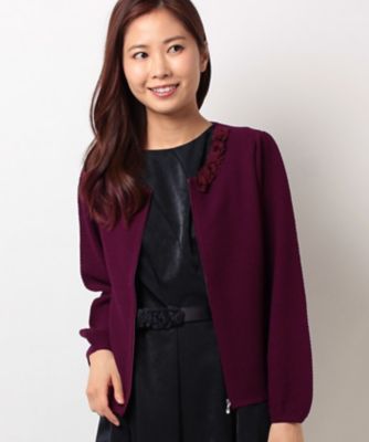 ＜ELISA＞ ハイツイストレーヨンストレッチカーディガン パープル 【三越・伊勢丹/公式】