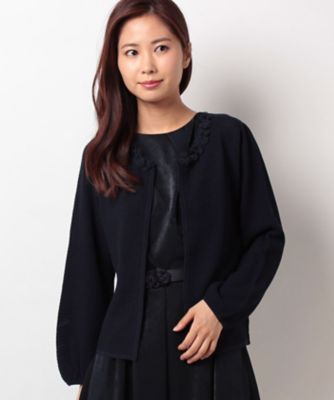 ＜ELISA＞ ハイツイストレーヨンストレッチカーディガン ネービーブルー 【三越・伊勢丹/公式】