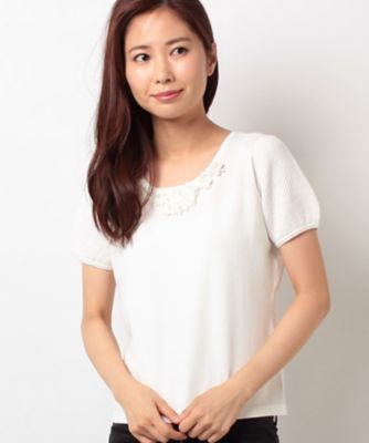 ＜ELISA＞ ハイツイストレーヨンストレッチプルオーバー アイボリー 【三越・伊勢丹/公式】