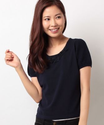 ＜ELISA＞ ハイツイストレーヨンストレッチプルオーバー ネービーブルー 【三越・伊勢丹/公式】