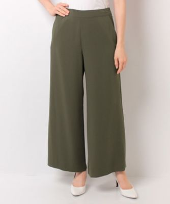 ＜ローズティアラ＞ 【セットアップ対応商品】ダブルクロスワイドパンツ ミドリ 【三越・伊勢丹/公式】