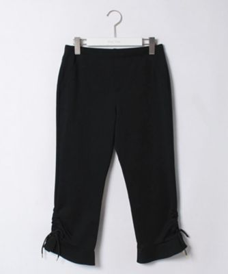 ＜ローズティアラL＞ 大きいサイズ 裾フリル&リボン使いレギンスパンツ クロ 【三越・伊勢丹/公式】