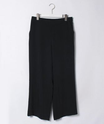 ＜ローズティアラL＞ 大きいサイズ ダブルクロスワイドパンツ クロ 【三越・伊勢丹/公式】