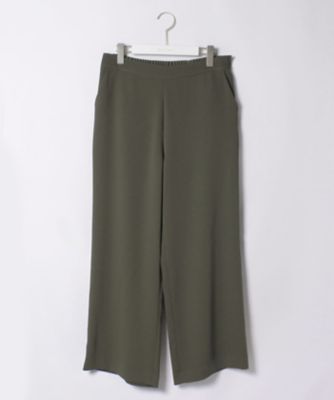 ＜ローズティアラL＞ 大きいサイズ ダブルクロスワイドパンツ ミドリ 【三越・伊勢丹/公式】