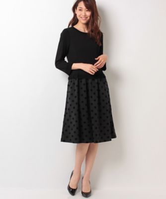 ＜レリアン プラスハウス＞ 大きいサイズ ドッキングワンピ-ス クロ 【三越・伊勢丹/公式】