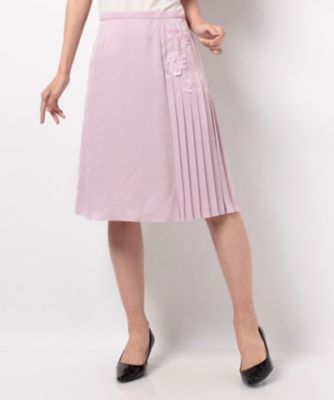 ＜ELISA＞ 【セットアップ対応商品】パウダリークロススカート ピンク 【三越・伊勢丹/公式】