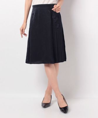 ＜ELISA＞ 【セットアップ対応商品】パウダリークロススカート ネービーブルー 【三越・伊勢丹/公式】