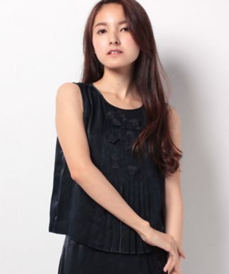 ＜ELISA＞ 【セットアップ対応商品】パウダリークロスブラウス ネービーブルー 【三越・伊勢丹/公式】