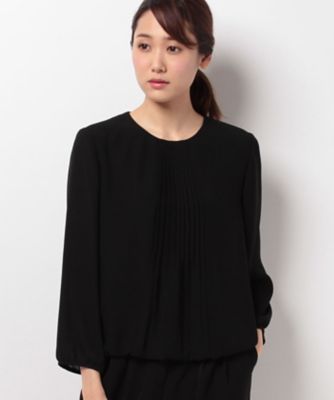 ＜レリアン/Leilian＞ フロントプリーツブラウス クロ 【三越・伊勢丹/公式】