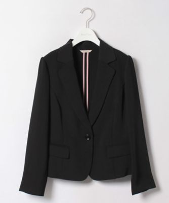 ＜ローズティアラL＞ 大きいサイズ ダブルクロステーラードジャケット クロ 【三越・伊勢丹/公式】