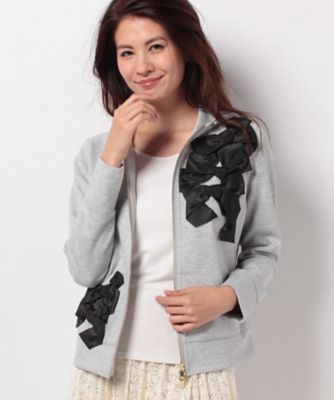 ＜ローズティアラ＞ リボンディティールポンチパーカー グレー 【三越・伊勢丹/公式】