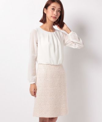 ＜ELISA＞ 【セットアップ対応商品】スパンコールファンシーツィード ピンク 【三越・伊勢丹/公式】