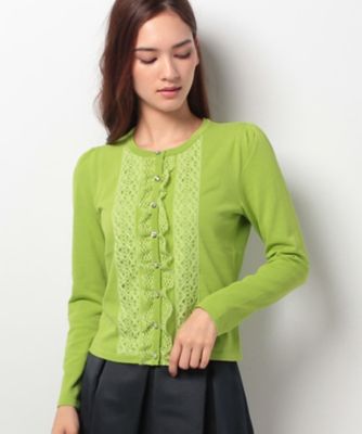 ＜ELISA＞ トーションレースニット ライトグリーン 【三越・伊勢丹/公式】