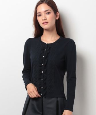 ＜ELISA＞ トーションレースニット ネービーブルー 【三越・伊勢丹/公式】