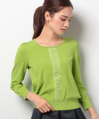 ＜ELISA＞ トーションレースニット ライトグリーン 【三越・伊勢丹/公式】