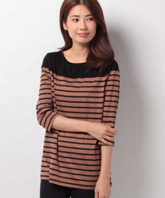 ＜レリアン プラスハウス＞ 大きいサイズ ボーダーカットソー チャイロ 【三越・伊勢丹/公式】