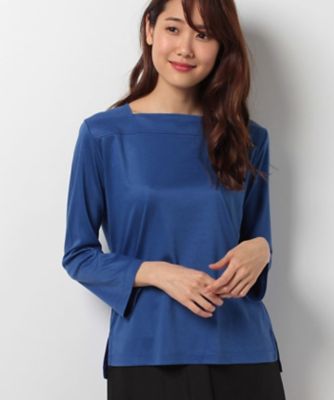 ＜OLD ENGLAND＞ リヨセルジャージースクエアネックプルオーバー ブルー 【三越・伊勢丹/公式】