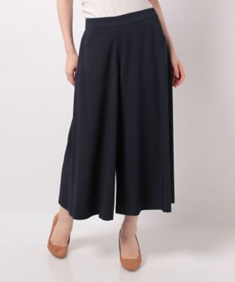 ＜レリアン/Leilian＞ クロップドワイドパンツ ネービーブルー 【三越・伊勢丹/公式】