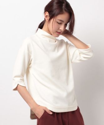 ＜レリアン/Leilian＞ ボトルネックラウンドヘムカットソー アイボリー 【三越・伊勢丹/公式】
