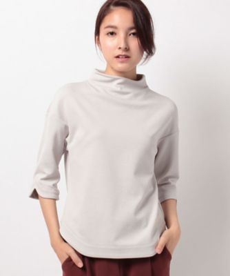 ＜レリアン/Leilian＞ ボトルネックラウンドヘムカットソー ライトグレー 【三越・伊勢丹/公式】