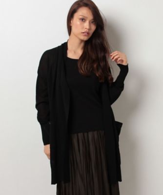 ＜レリアン/Leilian＞ 【BALMAIN】ポケットビジューロングニットカーディガン クロ 【三越・伊勢丹/公式】