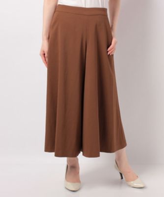 ＜レリアン プラスハウス＞ 大きいサイズ クロップドワイドパンツ コゲチャ 【三越・伊勢丹/公式】