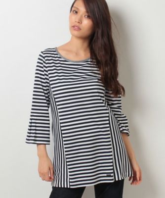 ＜レリアン プラスハウス＞ 大きいサイズ 【BALMAIN】ボーダーフレアカットソー アイボリー 【三越・伊勢丹/公式】