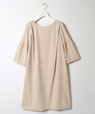 ＜ローズティアラL＞ 大きいサイズ ボリュームスリーブジョーゼットワンピース ベージュ 【三越・伊勢丹/公式】