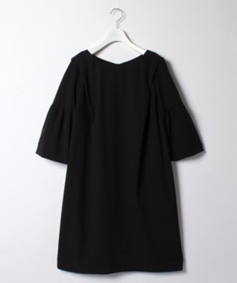 ＜ローズティアラL＞ 大きいサイズ ボリュームスリーブジョーゼットワンピース クロ 【三越・伊勢丹/公式】