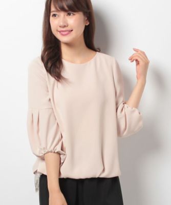 ＜ローズティアラ＞ 【セットアップ対応商品】ボリュームスリーブダブルクロスブラウス ピンク 【三越・伊勢丹/公式】