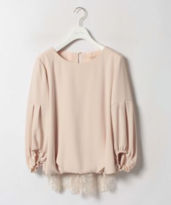 ＜ローズティアラL＞ 大きいサイズ ボリュームスリーブダブルクロスブラウス ピンク 【三越・伊勢丹/公式】