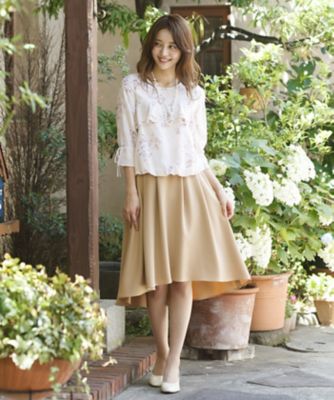 ＜ローズティアラL＞ 大きいサイズ イレギュラーヘムスカート ベージュ 【三越・伊勢丹/公式】