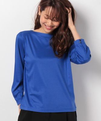 ＜OLD ENGLAND＞ リヨセルジャージーボートネックプルオーバー ブルー 【三越・伊勢丹/公式】