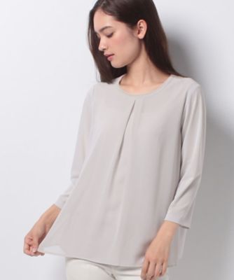 ＜レリアン プラスハウス＞ 大きいサイズ フロントタックカットソー ライトグレー 【三越・伊勢丹/公式】