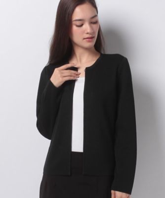 ＜レリアン プラスハウス＞ 大きいサイズ クルーネックカーディガン クロ 【三越・伊勢丹/公式】